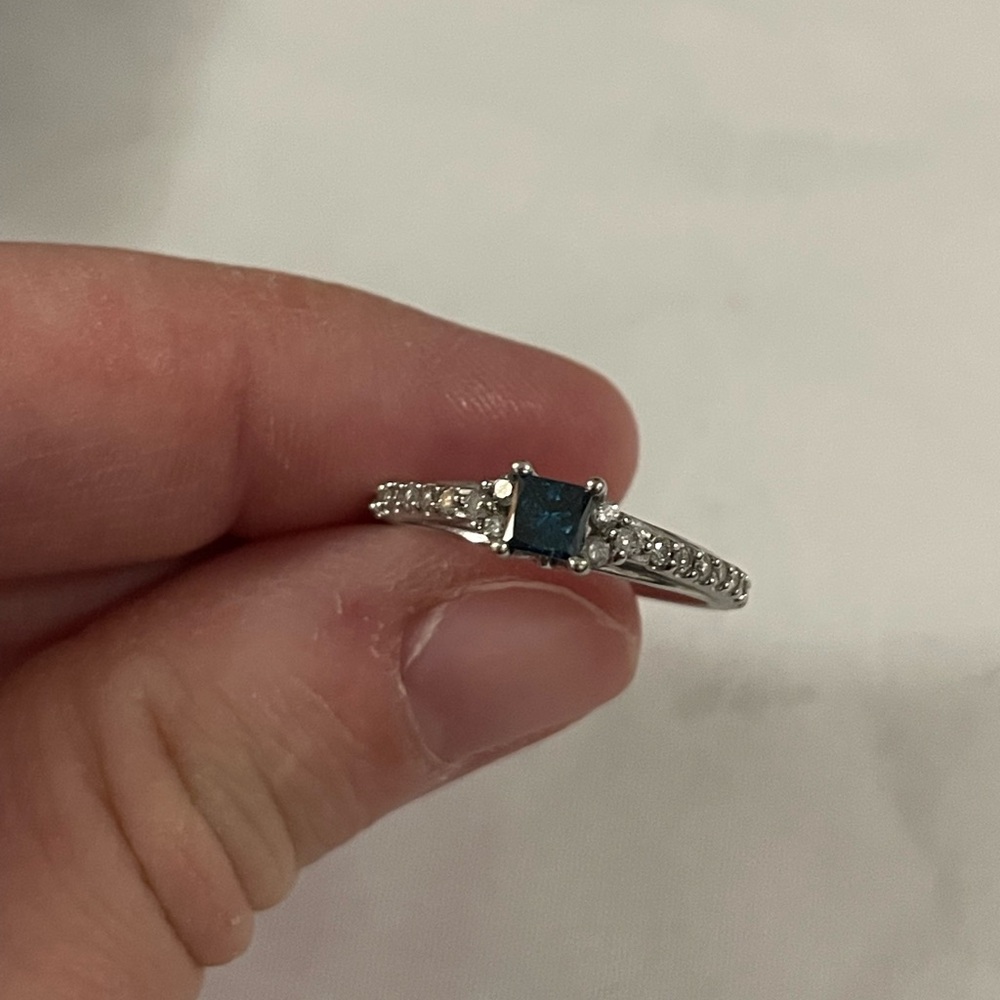 Blue Diamond Ring